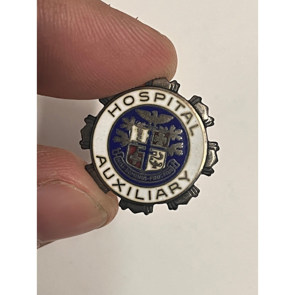 Vintage WWII Era Hospital Auxiliary Enameled Pin Pinback - J.O. Pollack Chicago