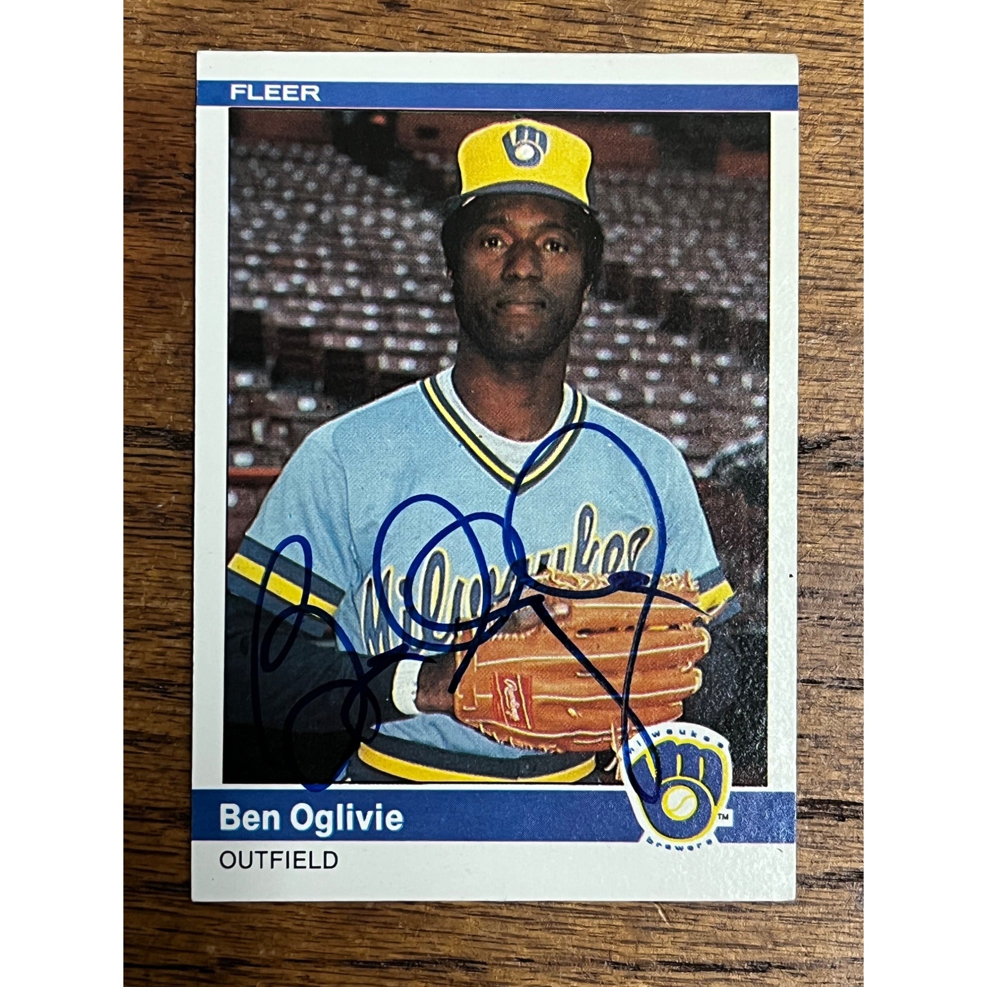 Ben Oglivie Milwaukee Brewers Signed Autographed Fleer 1984 Baseball Card