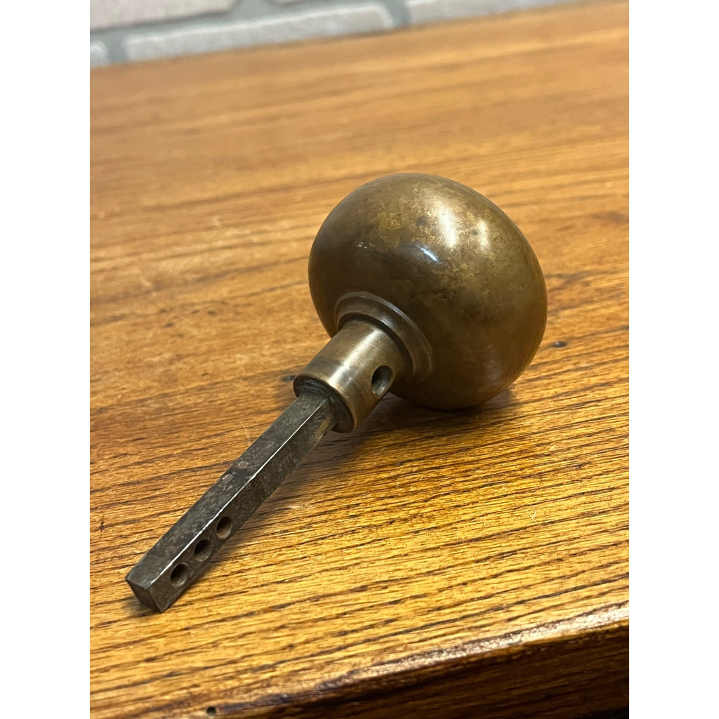 Antique Three Feather Indian Bronze Doorknob Reading Improved Order of Red Men