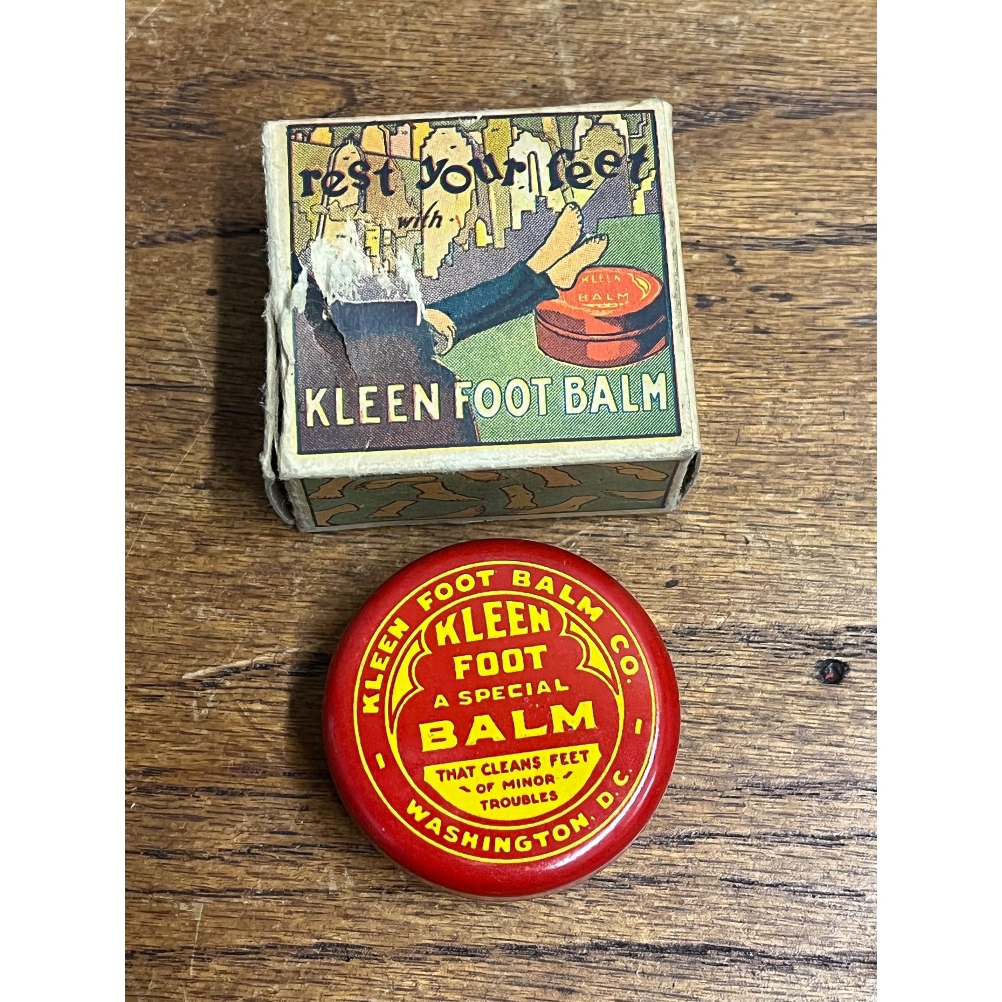 Kleen Foot Balm Vintage Tin In Original Advertising Box General Store Decor
