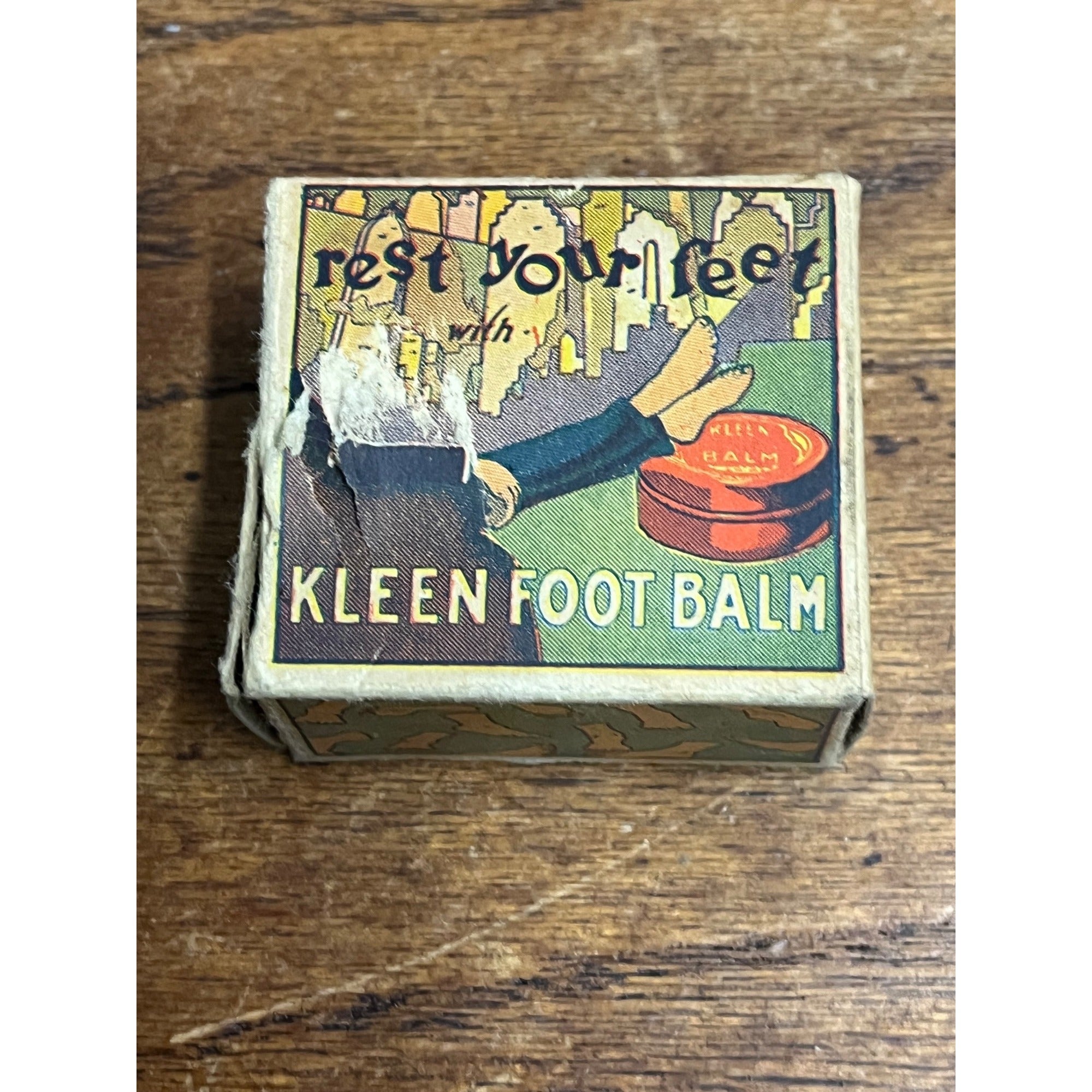 Kleen Foot Balm Vintage Tin In Original Advertising Box General Store Decor