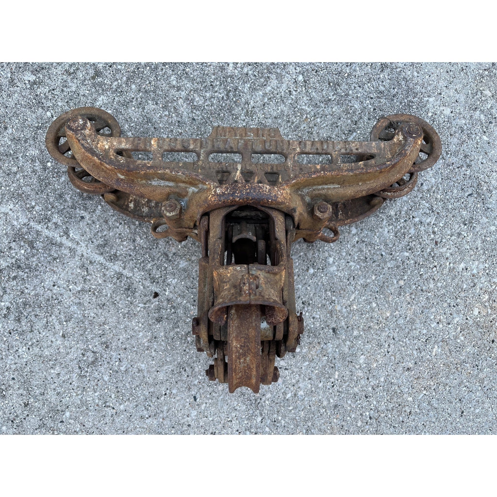 Antique F.E. Myers Cross Draft Cast Iron Farm Hay Trolley Barn Equipment