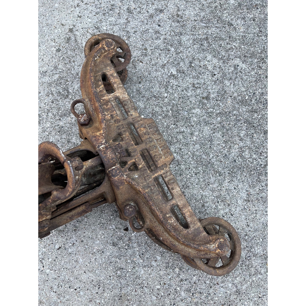 Antique F.E. Myers Cross Draft Cast Iron Farm Hay Trolley Barn Equipment