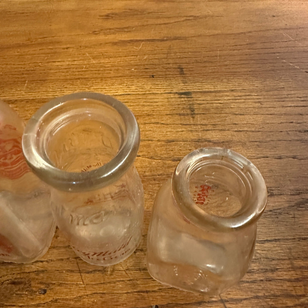 Lot of (4) Oatman Milk Bottles Valley Maid Ice Cream ACL Aurora IL