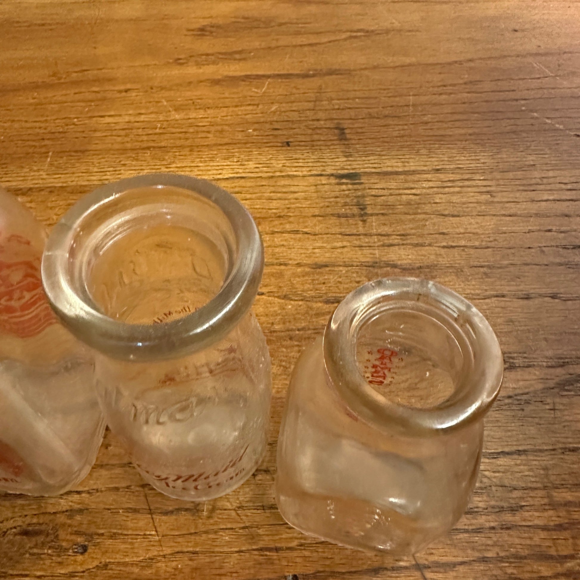 Lot of (4) Oatman Milk Bottles Valley Maid Ice Cream ACL Aurora IL