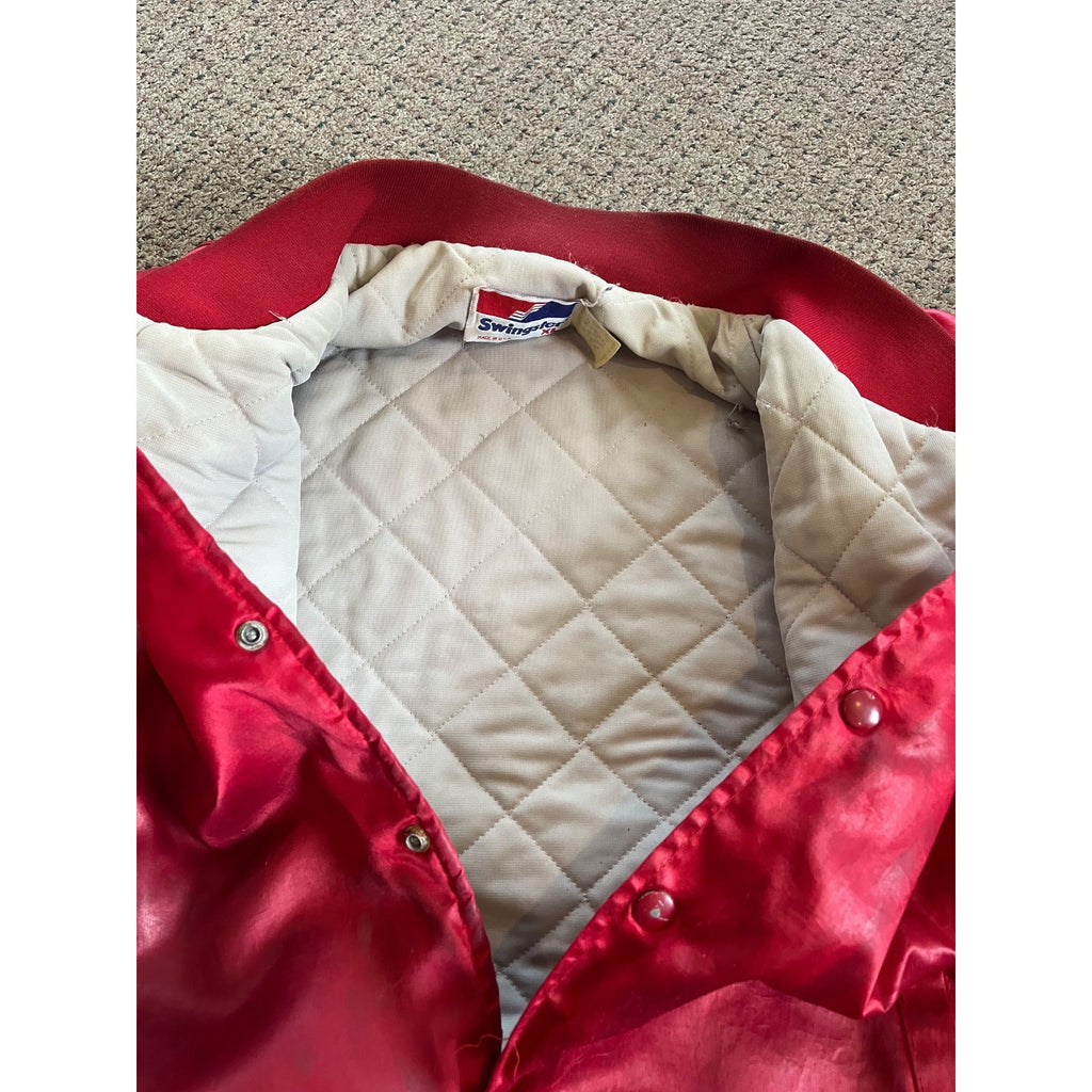 Vintage 1990s Swingster NBA Chicago Bulls Satin Bomber Jacket Mens XL Jordan