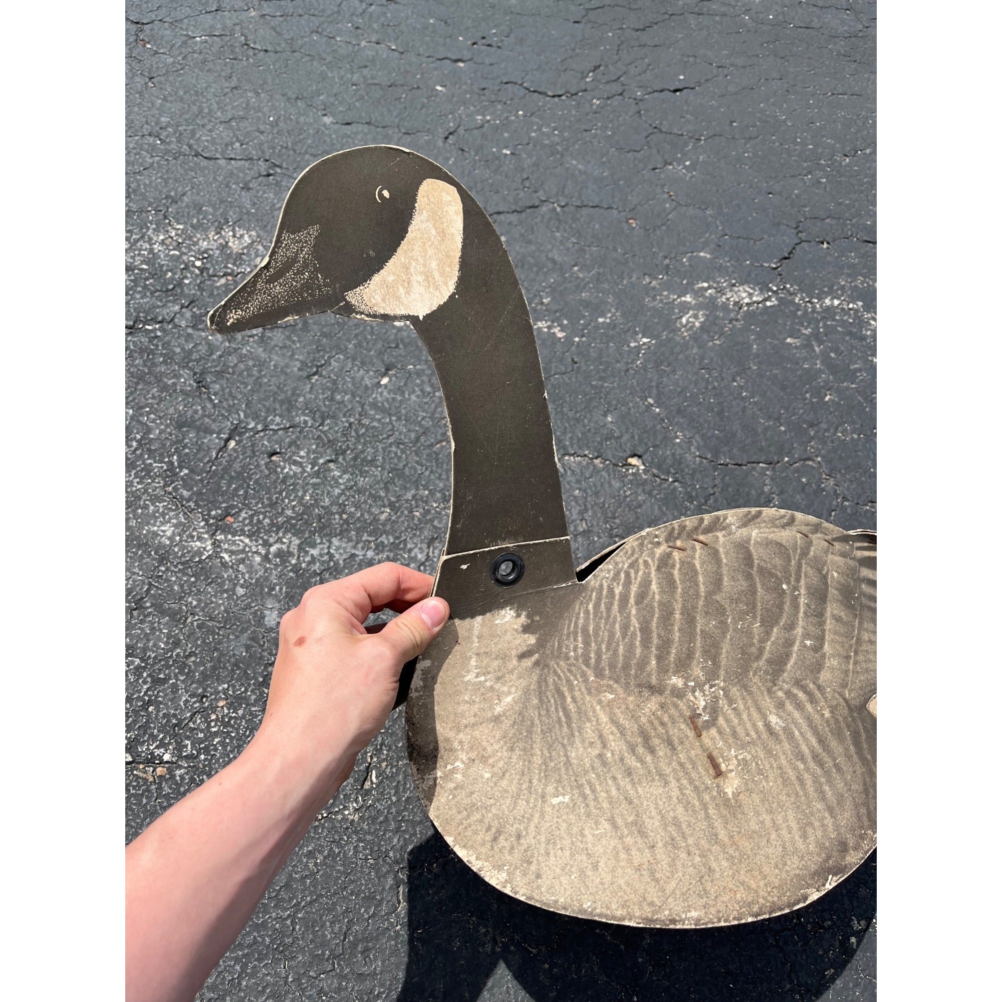 Vintage 1940s Dup-A-Goose Folding Decoys Pair Dunster Sporting Goods Seattle