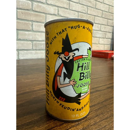 Vintage 1970s Hill Billy Joose Soda Can Cotton Club Bottling Ohio Pull Tab 12oz