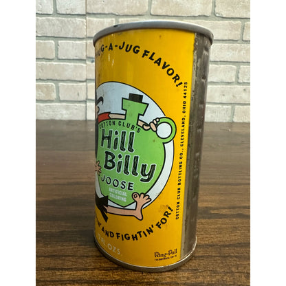 Vintage 1970s Hill Billy Joose Soda Can Cotton Club Bottling Ohio Pull Tab 12oz