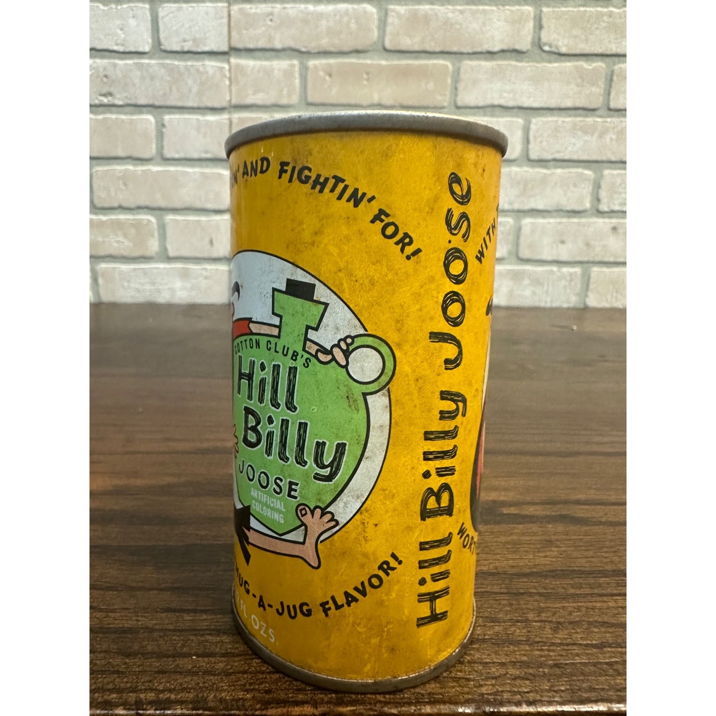 Vintage 1970s Hill Billy Joose Soda Can Cotton Club Bottling Ohio Pull Tab 12oz