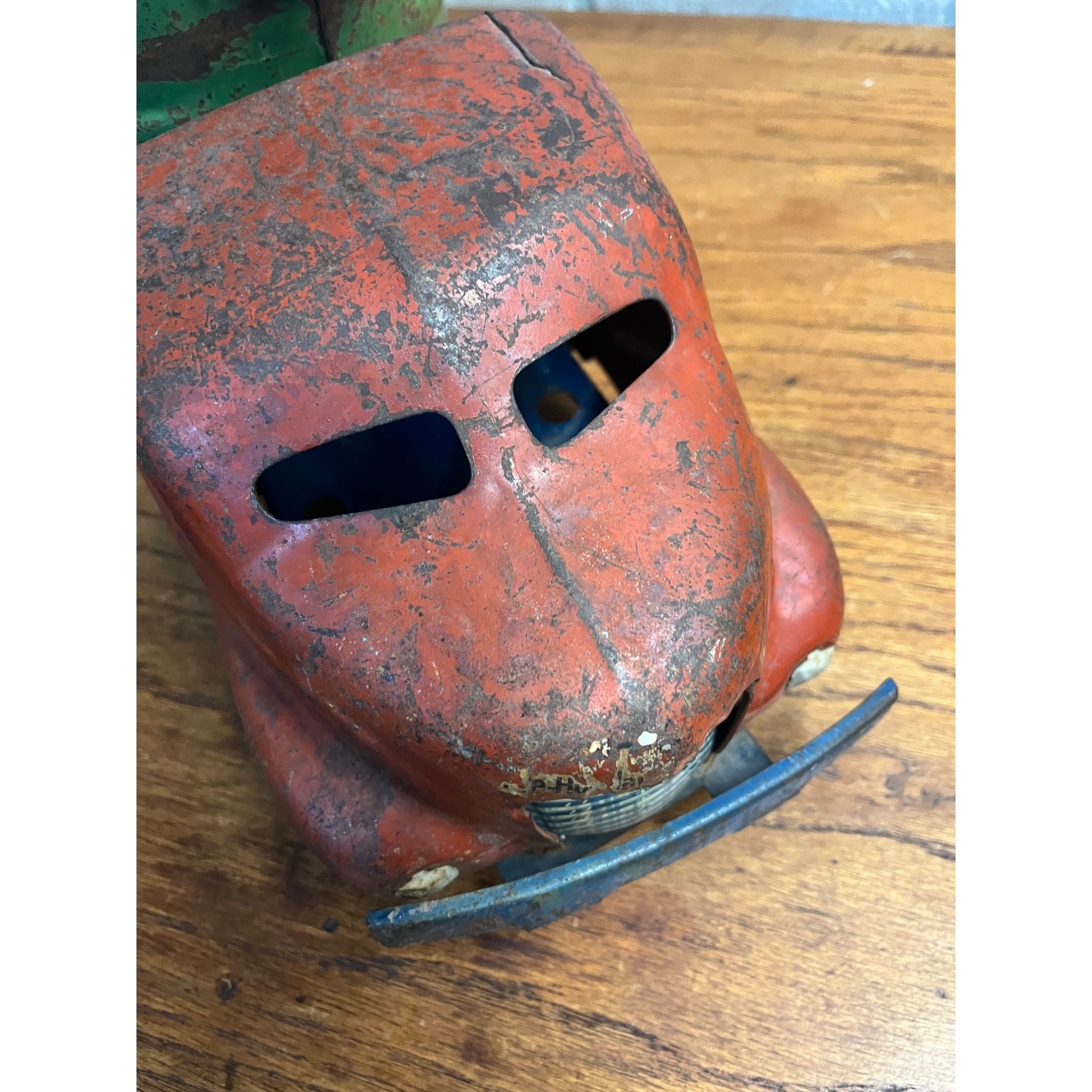 Vintage 1940s Wyandotte Truck Lines Pressed Steel Toy Semi Cab & Trailer