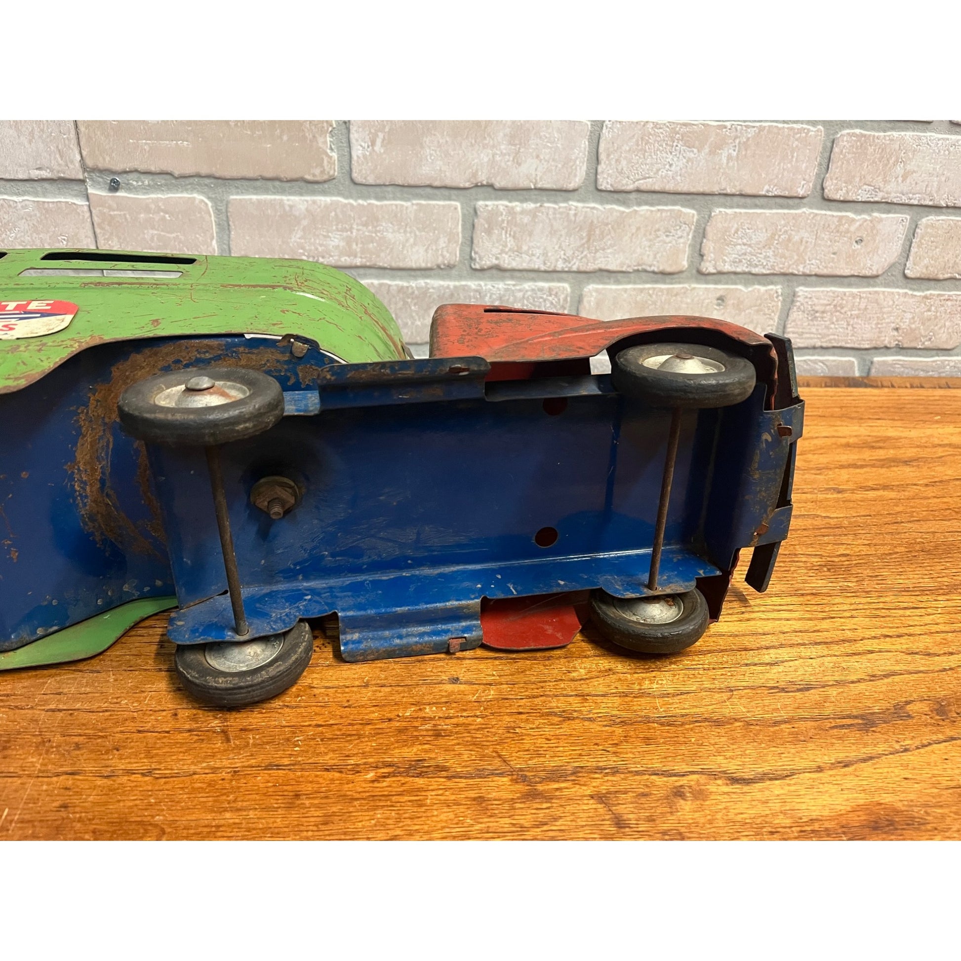 Vintage 1940s Wyandotte Truck Lines Pressed Steel Toy Semi Cab & Trailer