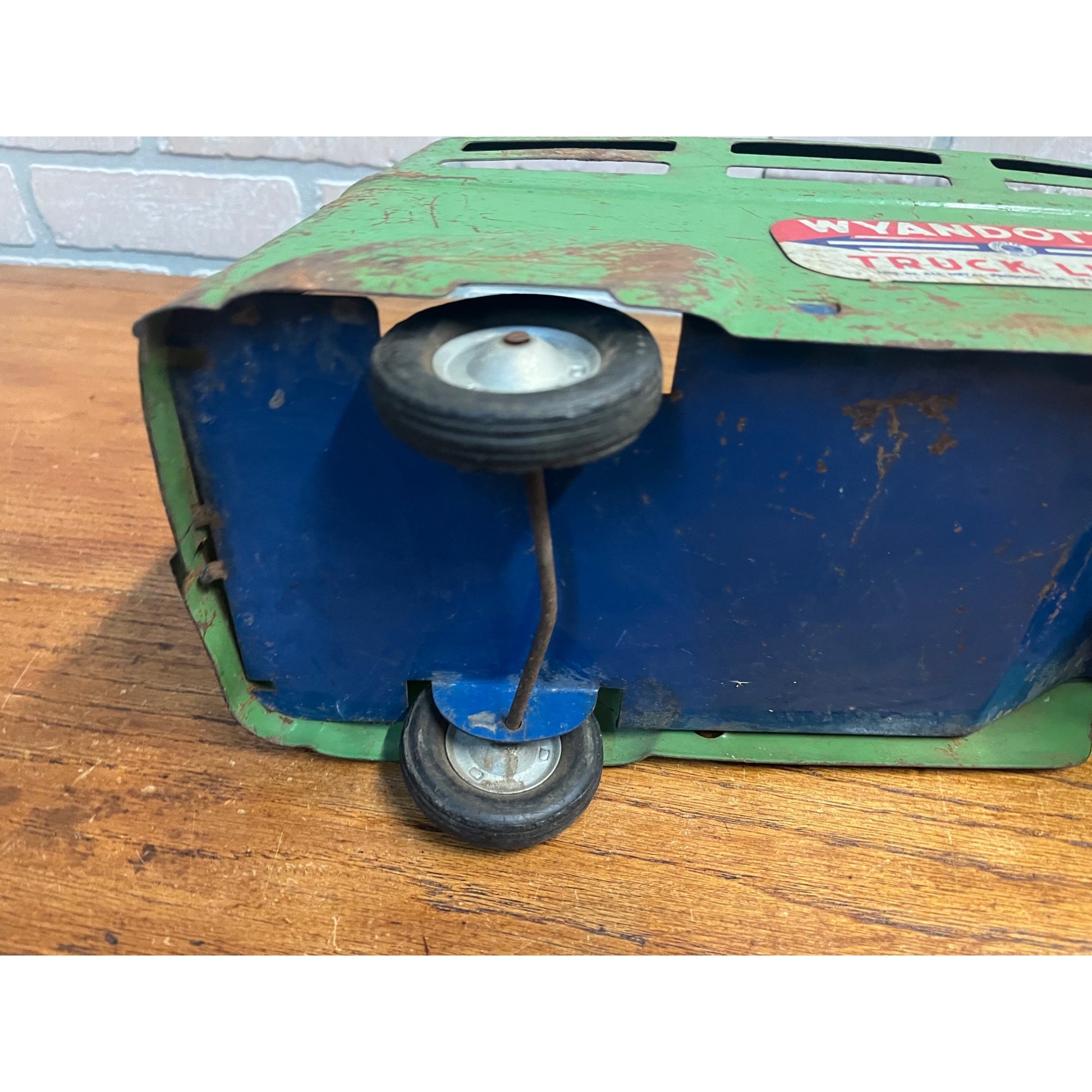 Vintage 1940s Wyandotte Truck Lines Pressed Steel Toy Semi Cab & Trailer