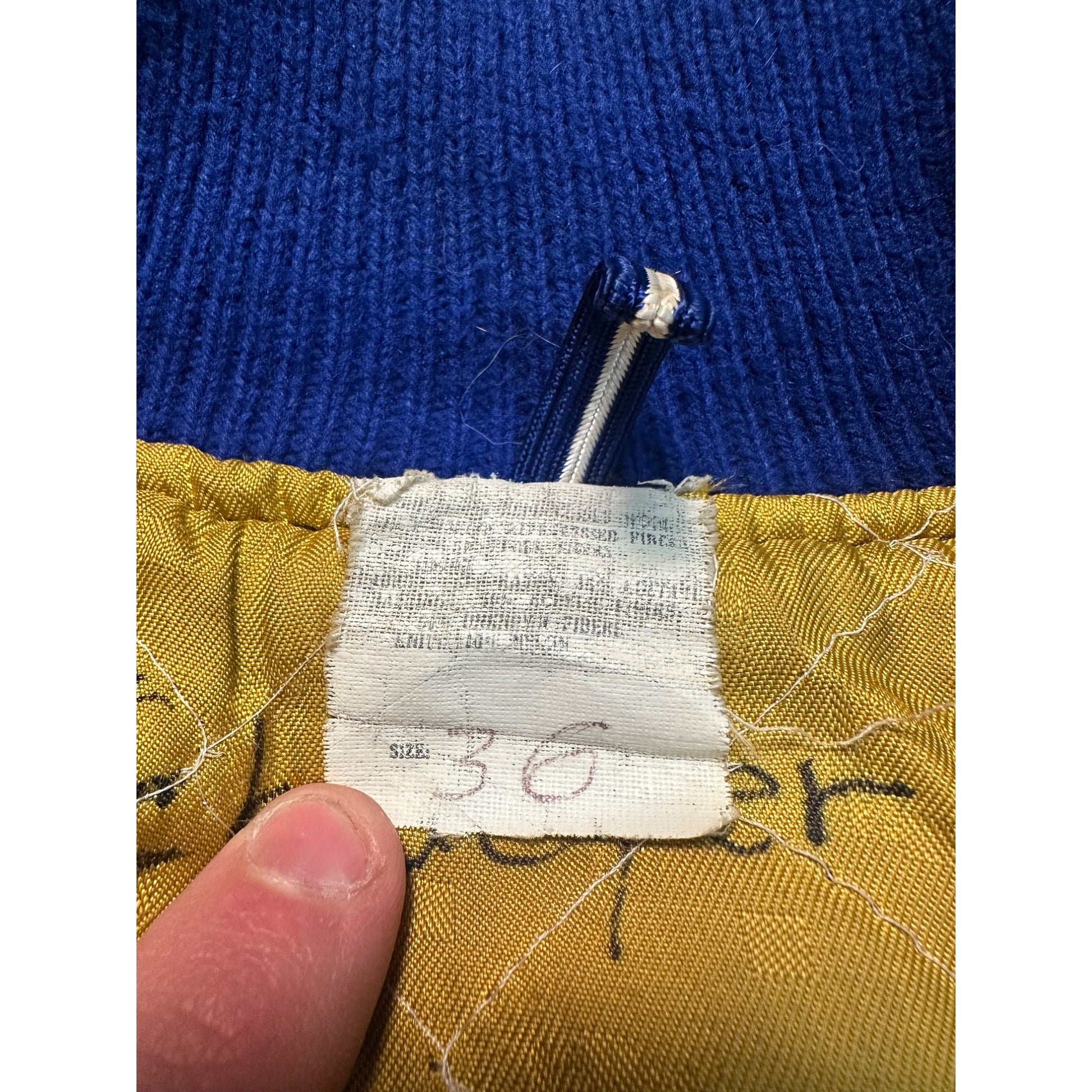 Vintage 1950s Varsity Letterman Bomber Sports Jacket Blue White Coat Retro Size 36