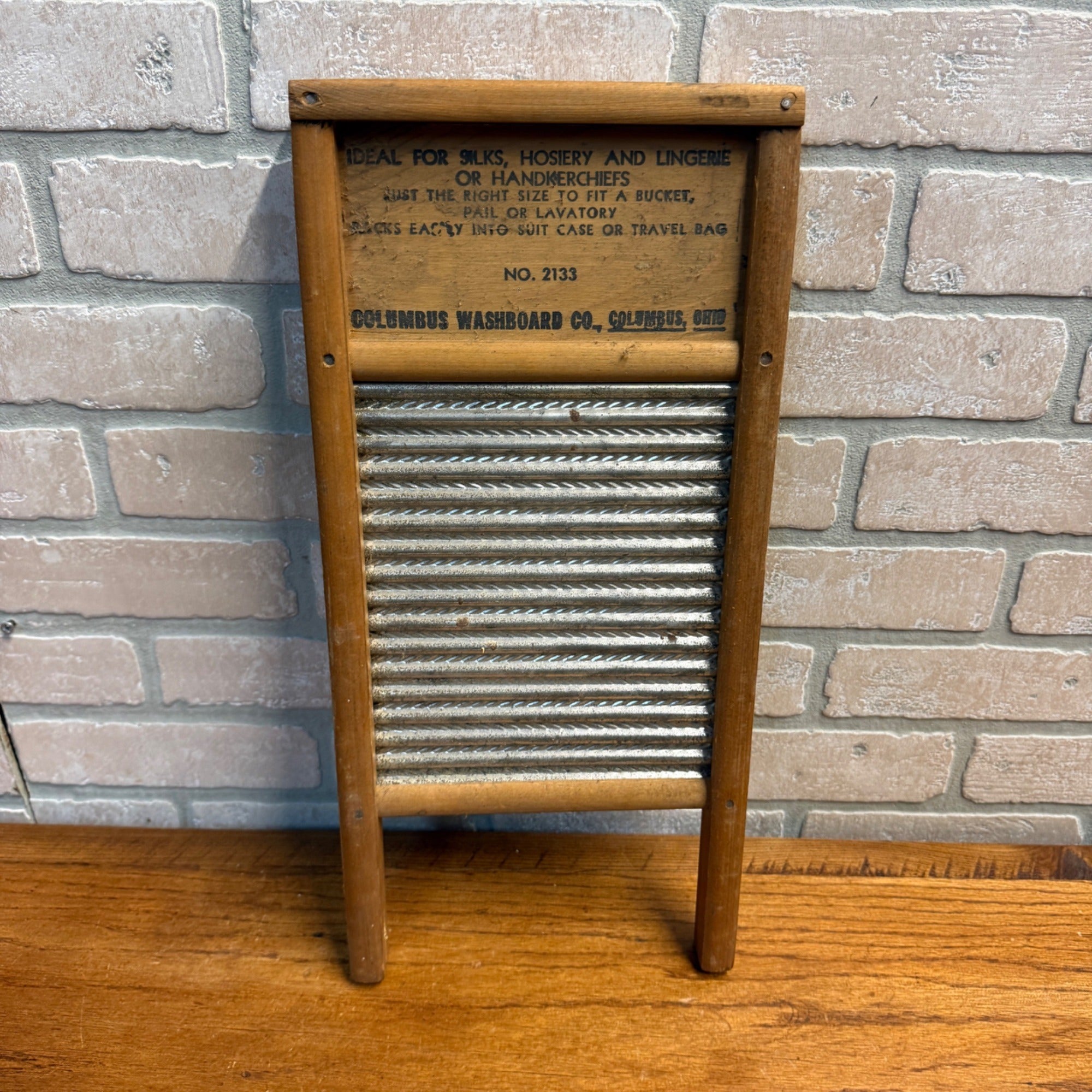 Vintage Dubl Handi Columbus Washboard Co. Tin Washboard 1930s Decor