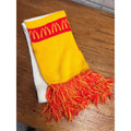 Vintage McDonald's Knit Scarf Red Yellow White Fringe Golden Arches 60”