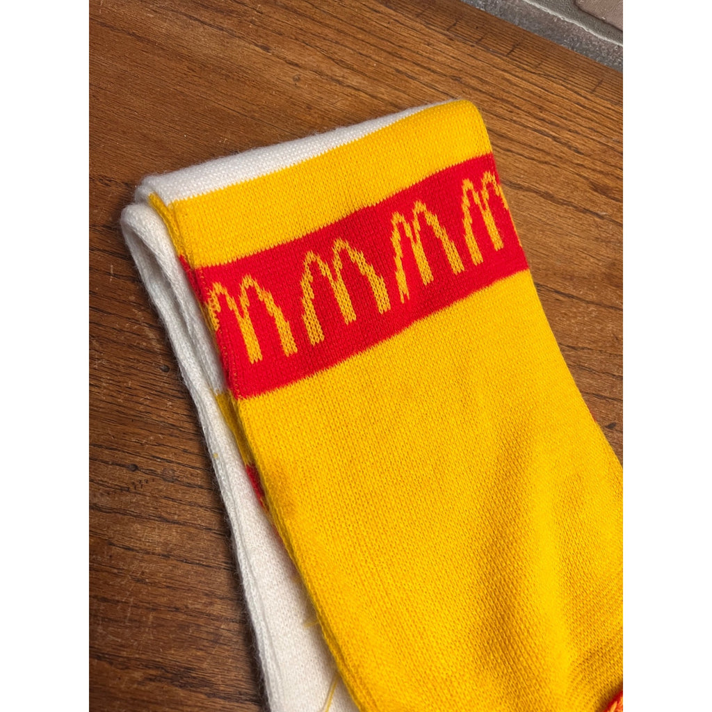 Vintage McDonald's Knit Scarf Red Yellow White Fringe Golden Arches 60”