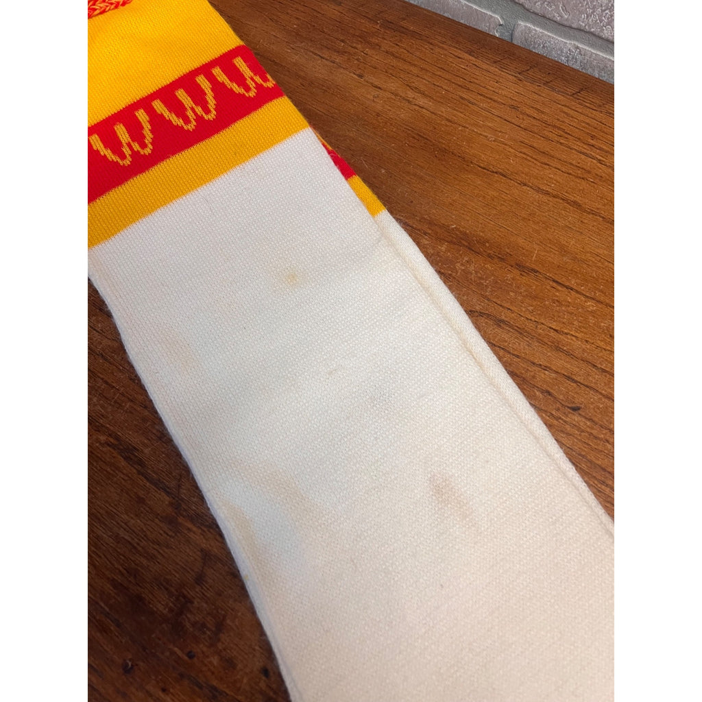 Vintage McDonald's Knit Scarf Red Yellow White Fringe Golden Arches 60”