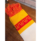 Vintage McDonald's Knit Scarf Red Yellow White Fringe Golden Arches 60”