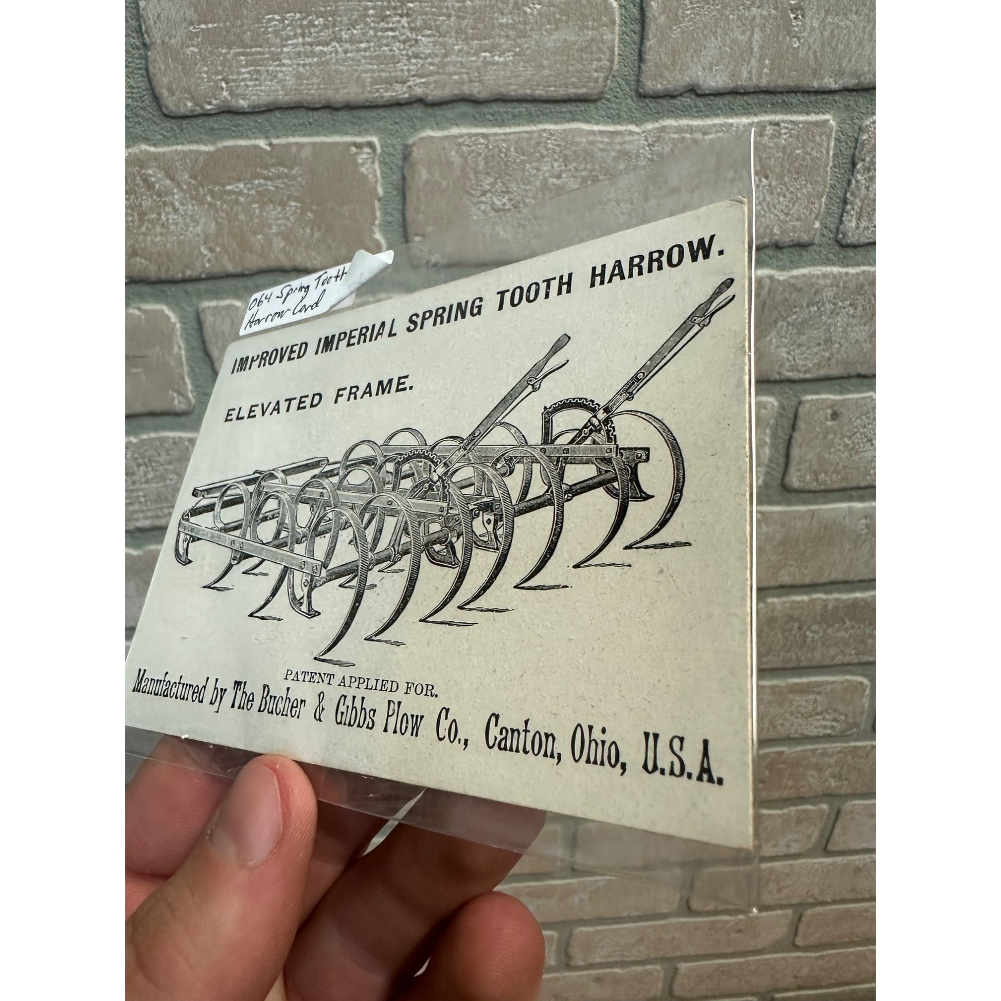 1890's Canton Ohio Bucher Gibbs Plow Imperial Harrow Trade Card Fair