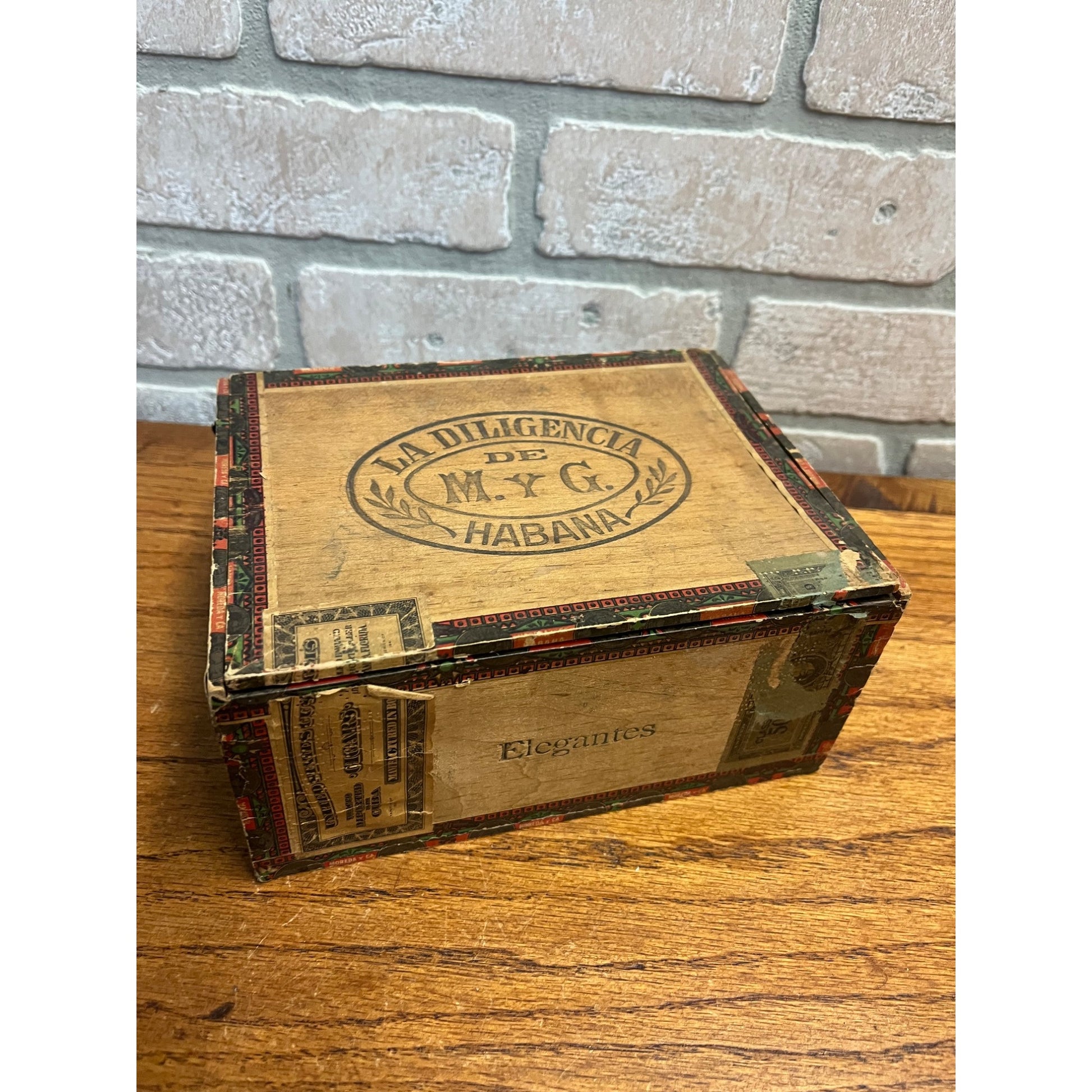 RARE Vintage La Diligencia Cigar Wooden Box Advertising Tampa Florida