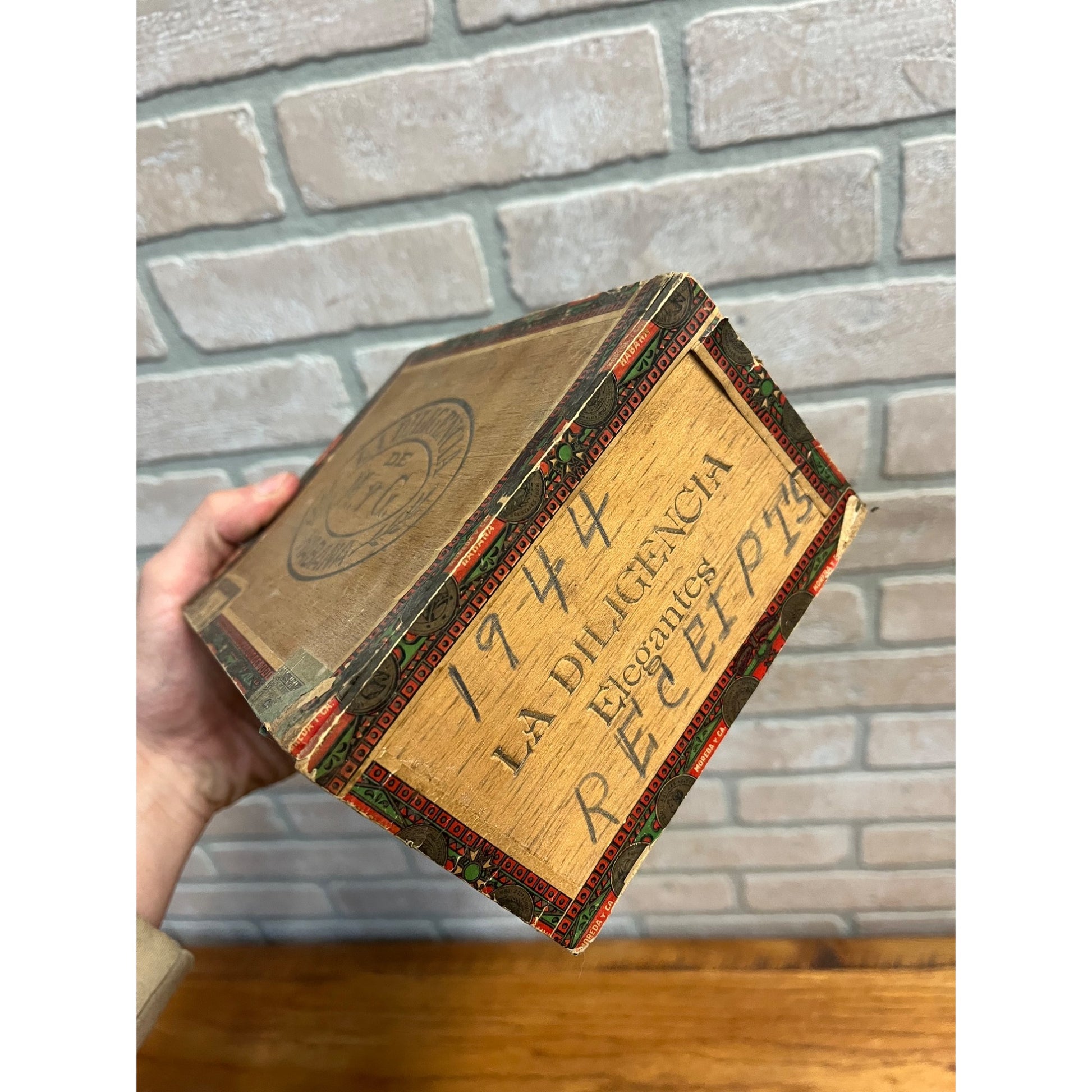 RARE Vintage La Diligencia Cigar Wooden Box Advertising Tampa Florida