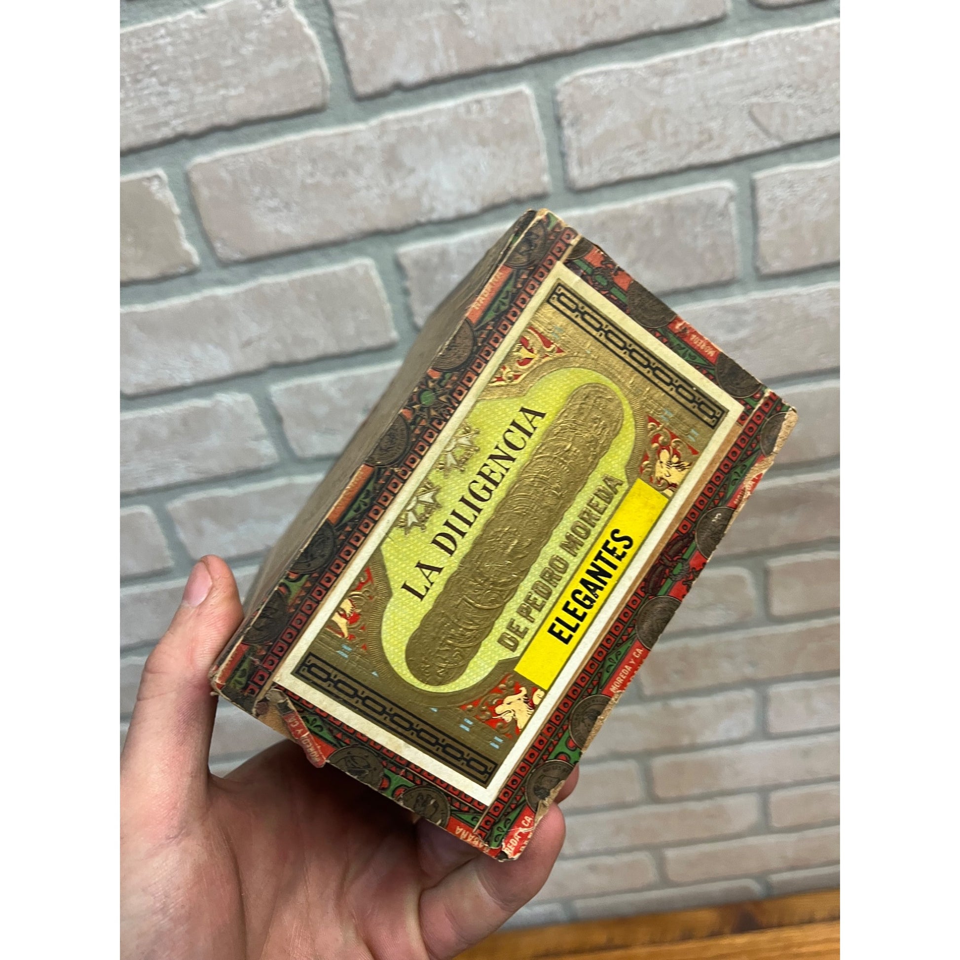 RARE Vintage La Diligencia Cigar Wooden Box Advertising Tampa Florida