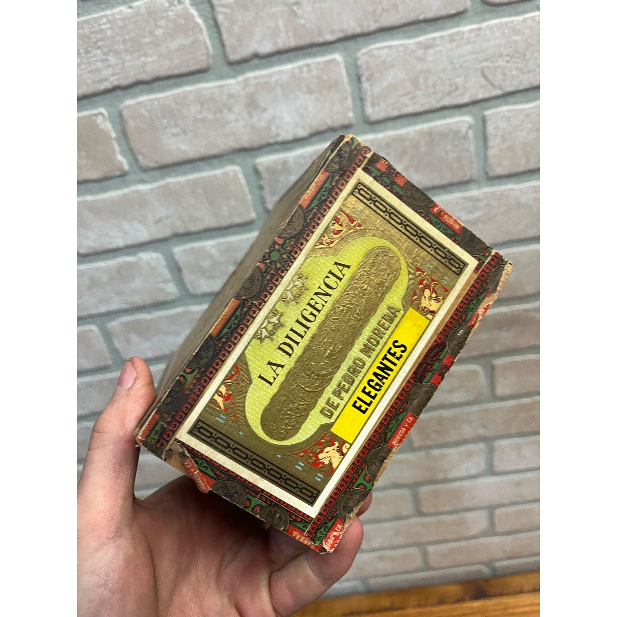 RARE Vintage La Diligencia Cigar Wooden Box Advertising Tampa Florida