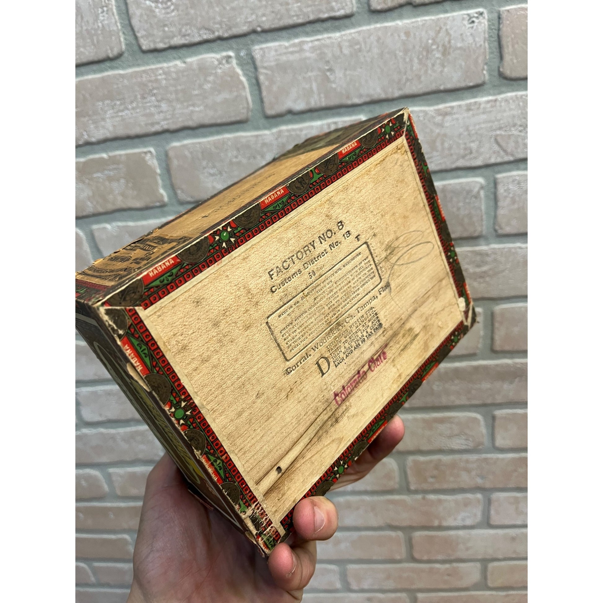 RARE Vintage La Diligencia Cigar Wooden Box Advertising Tampa Florida