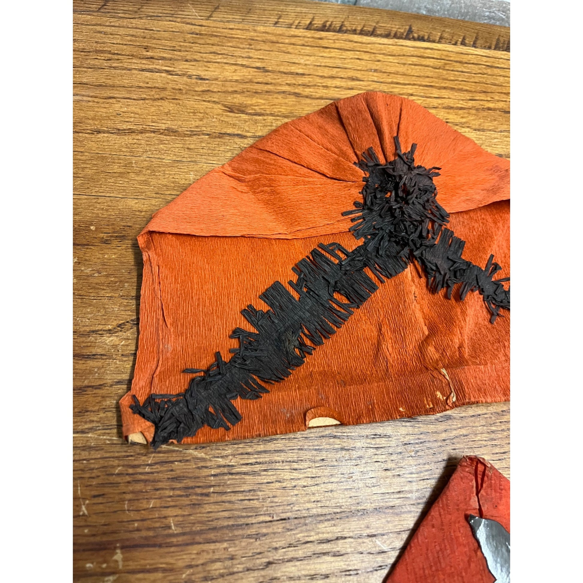 Vintage 1930s Halloween Party Crepe Tissue Paper Hats Flying Witch - German