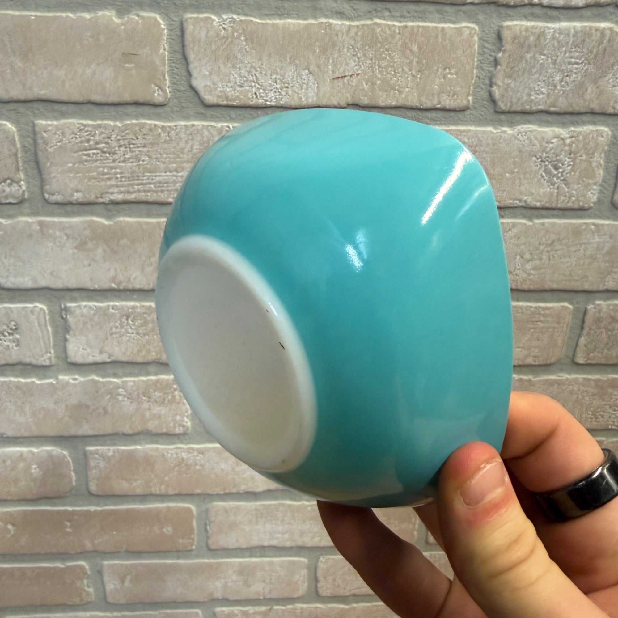 Vintage Pyrex 410 (12 Ounce) Turquoise Dip Bowl Mid-Century Ovenware