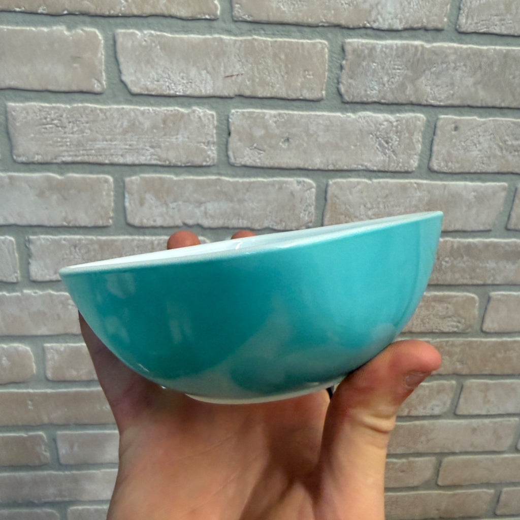 Vintage Pyrex 410 (12 Ounce) Turquoise Dip Bowl Mid-Century Ovenware