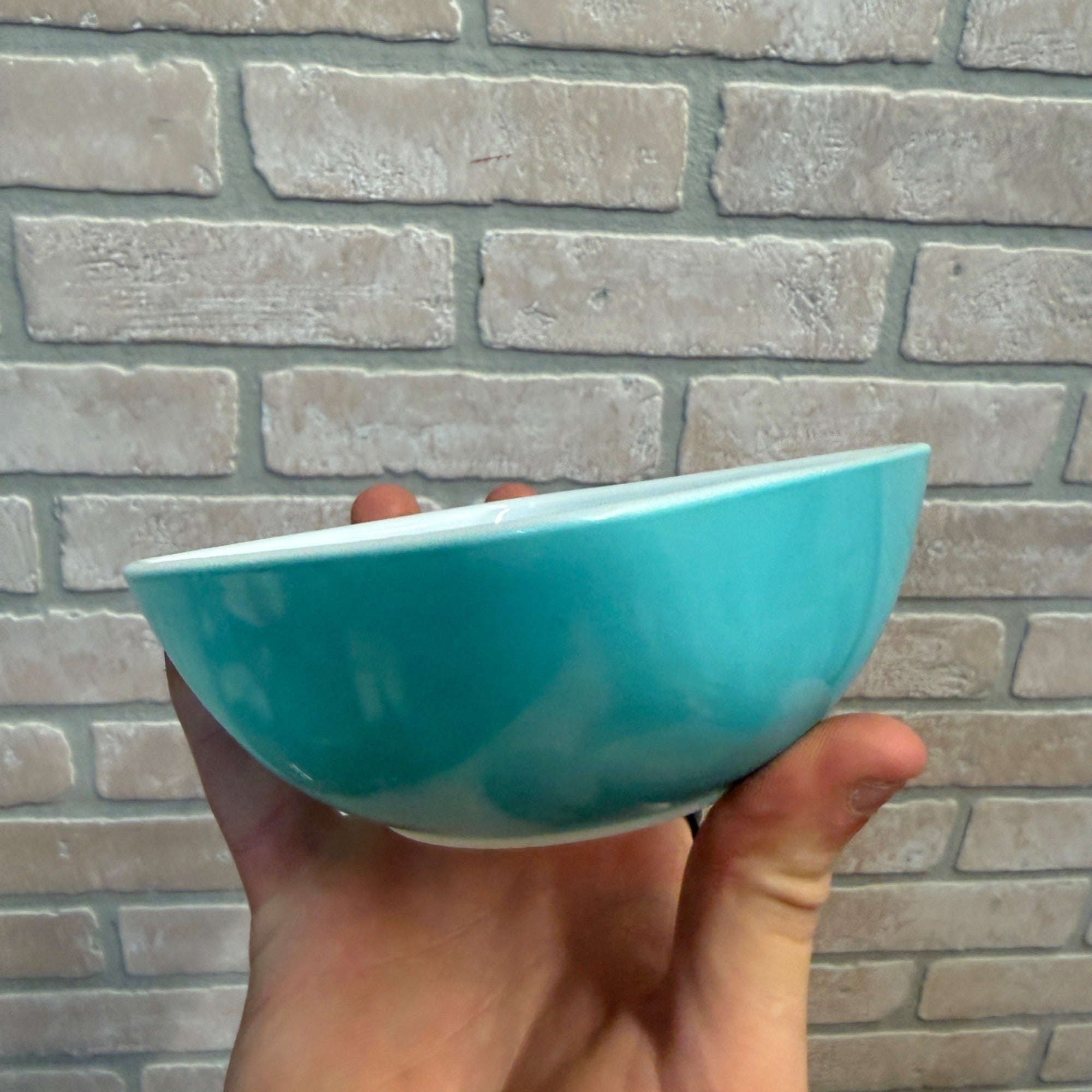 Vintage Pyrex 410 (12 Ounce) Turquoise Dip Bowl Mid-Century Ovenware