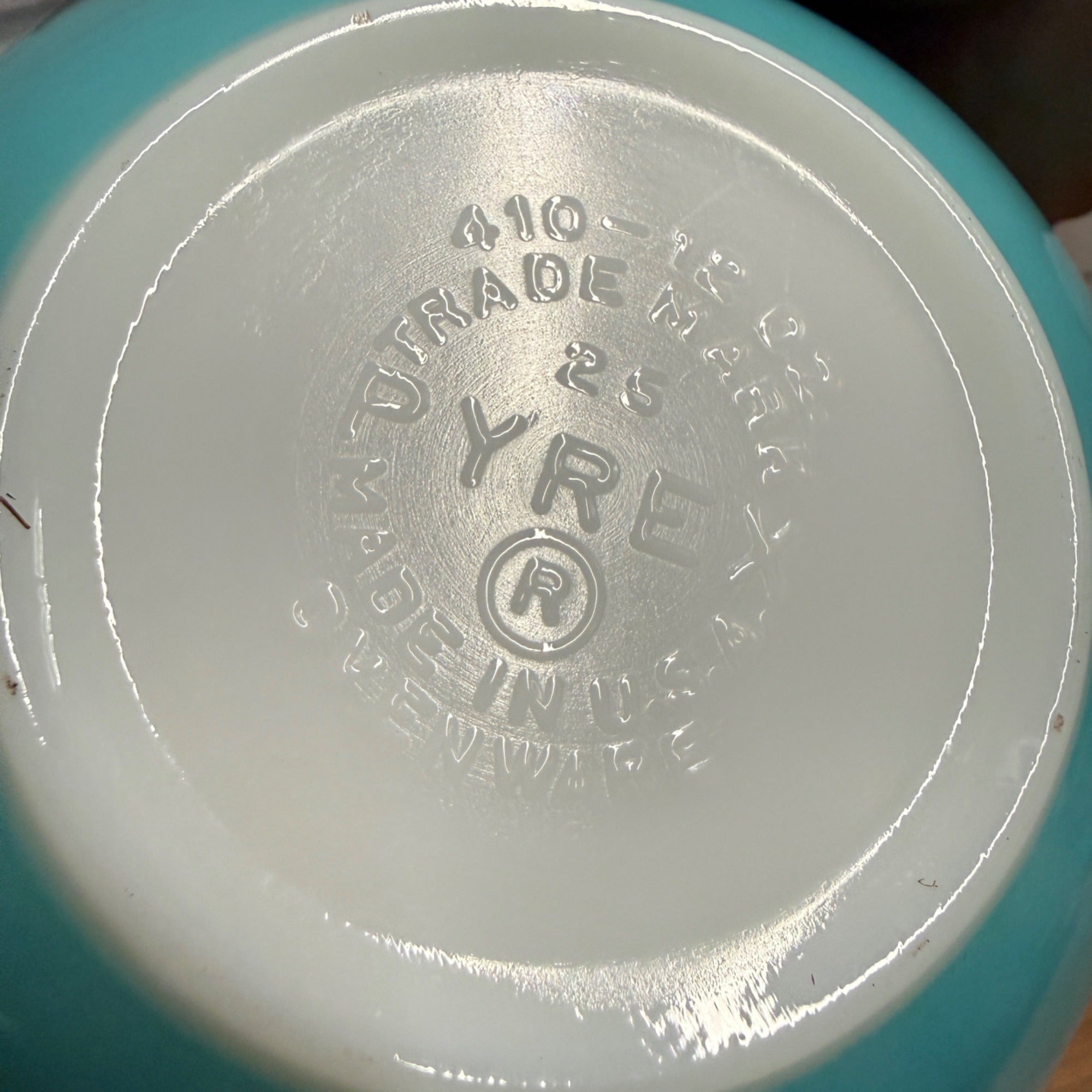 Vintage Pyrex 410 (12 Ounce) Turquoise Dip Bowl Mid-Century Ovenware