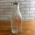 Vintage Sunlite Dairy Oshkosh Wisconsin Quart Milk Bottle Dairy Glass