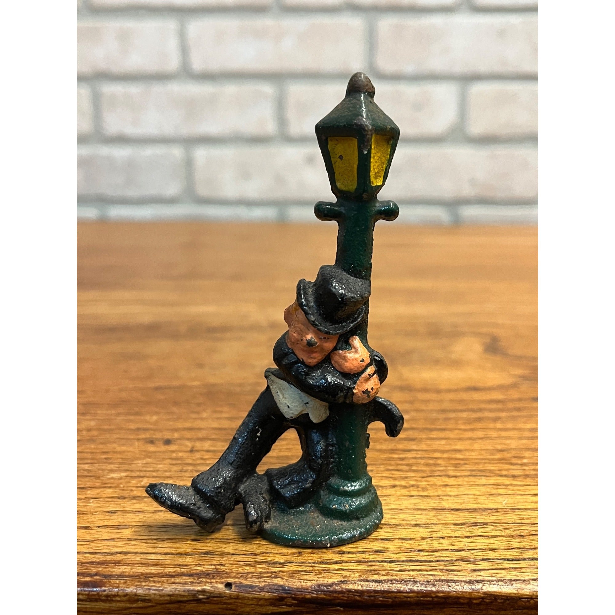 Antique Vintage Drunken Man Hobo Cast Iron Bottle Opener Lamp Post John Wright