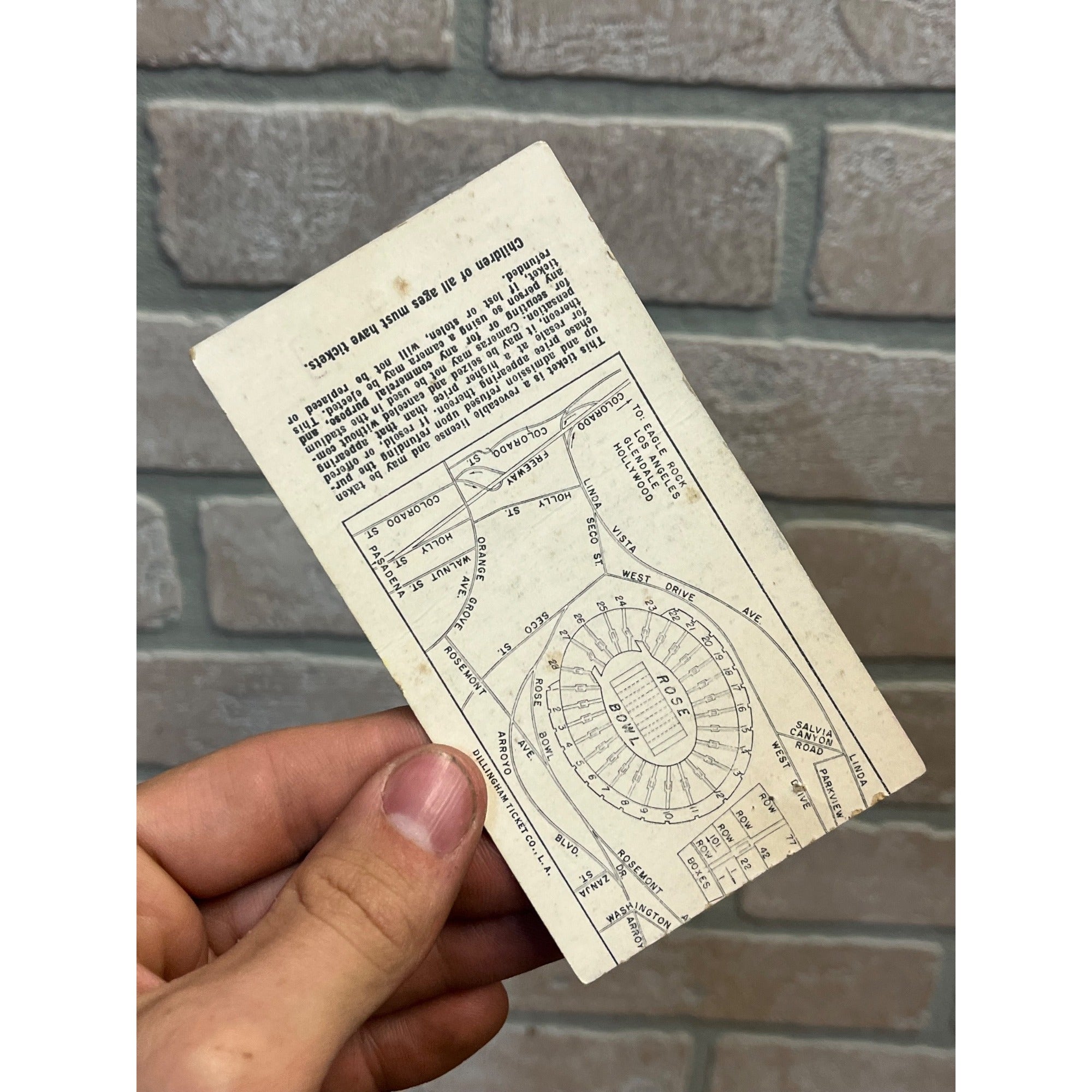 Original 1965 Rose Bowl College Football Ticket Stub Michigan vs. Oregon State