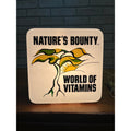 Vintage Nature's Bounty World of Vitamins Lighted Store Display Advertising Sign