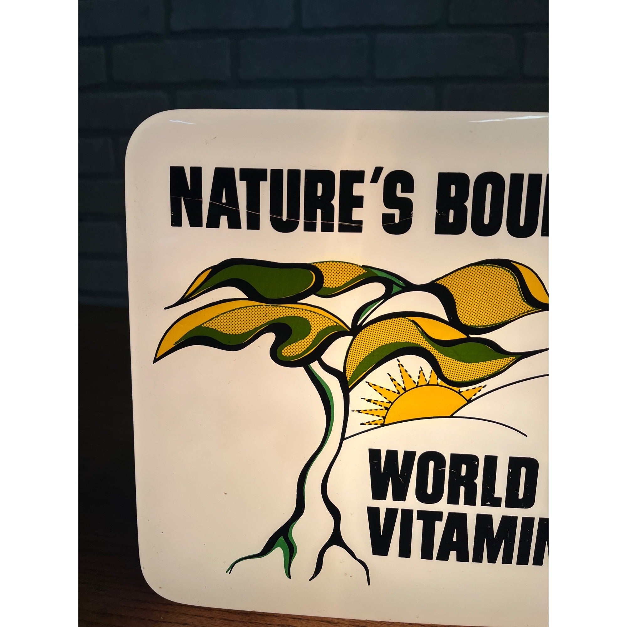 Vintage Nature's Bounty World of Vitamins Lighted Store Display Advertising Sign