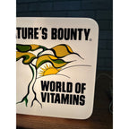 Vintage Nature's Bounty World of Vitamins Lighted Store Display Advertising Sign