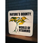 Vintage Nature's Bounty World of Vitamins Lighted Store Display Advertising Sign