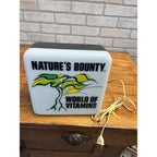 Vintage Nature's Bounty World of Vitamins Lighted Store Display Advertising Sign