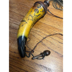 Antique 19th c. Scrimshaw Carved Powder Horn Charleston South Carolina Folk Art