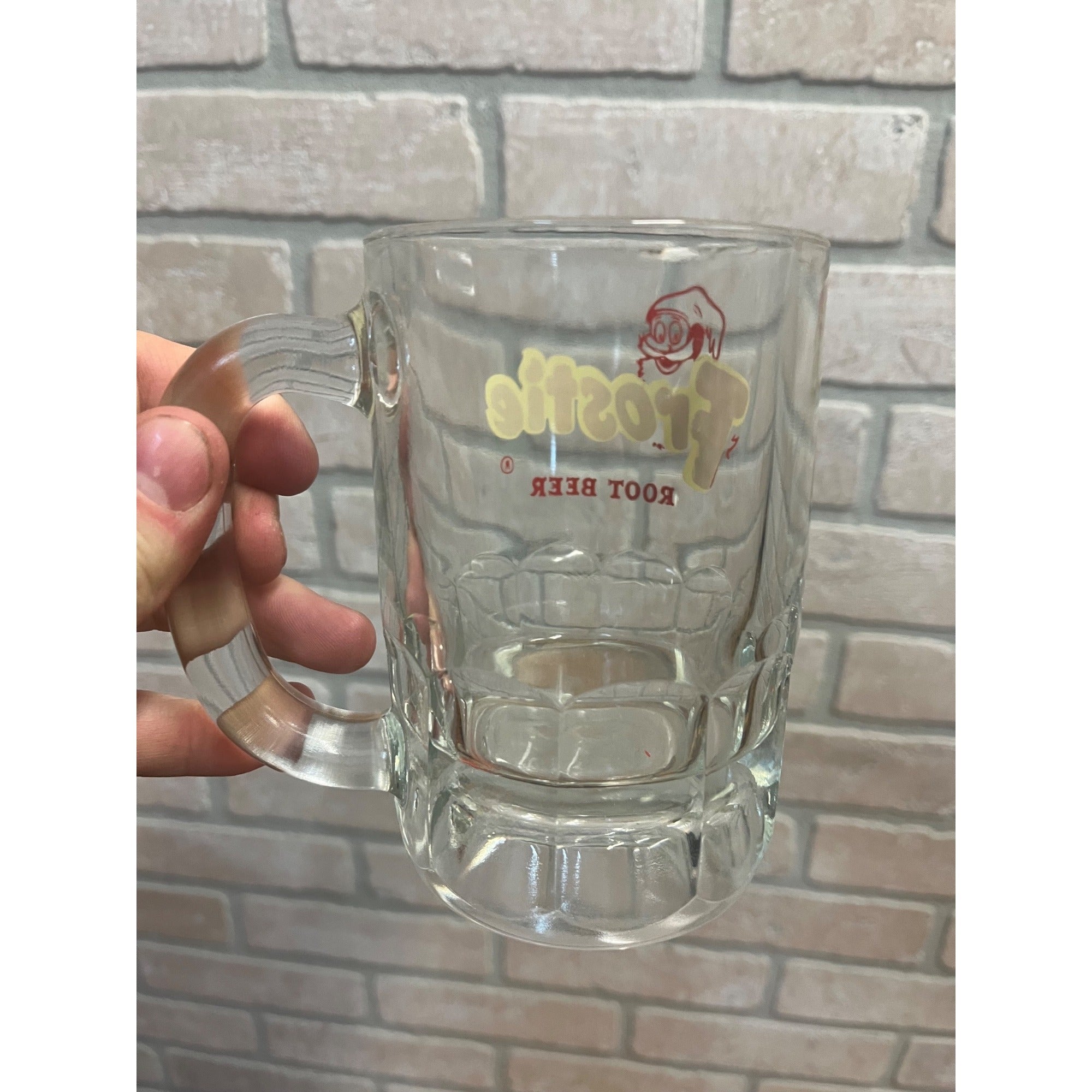 VINTAGE FROSTIE ROOT BEER SODA POP FOUNTAIN 5" HEAVY GLASS MUGS