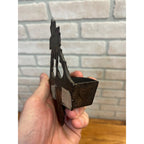 Antique Victorian 19th c. Cast Iron Wall Hanging Match Holder w/ Striker Base