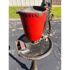 Antique 1920s Scroll Art Co Cast Iron Original Red Color Dragon Standing Ashtray