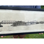 Vintage Mosinee Wisconsin Waterfront River Dam Real Photo Bridge Wausau Iron Wrks