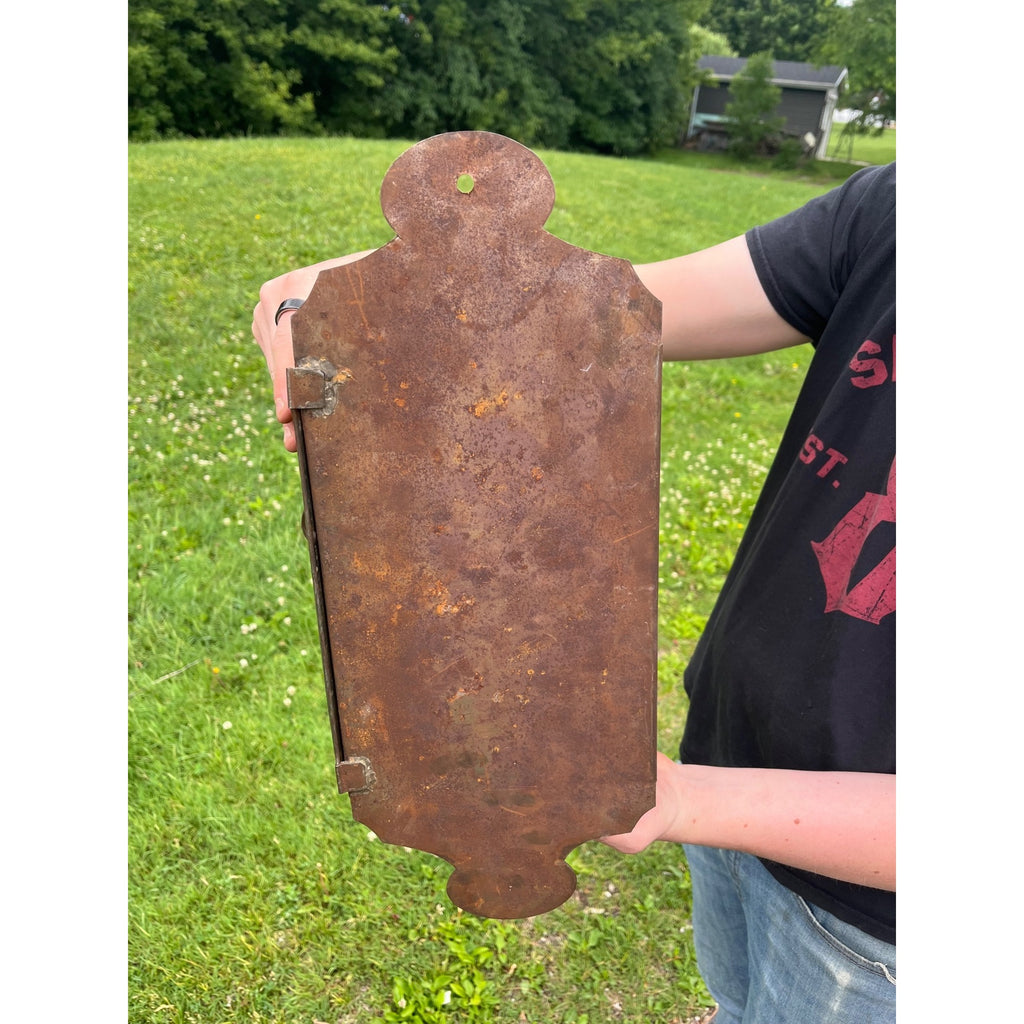 Antique 19th c. Primitive Tin Wall Lantern Candle Sconce Farmhouse Lighting
