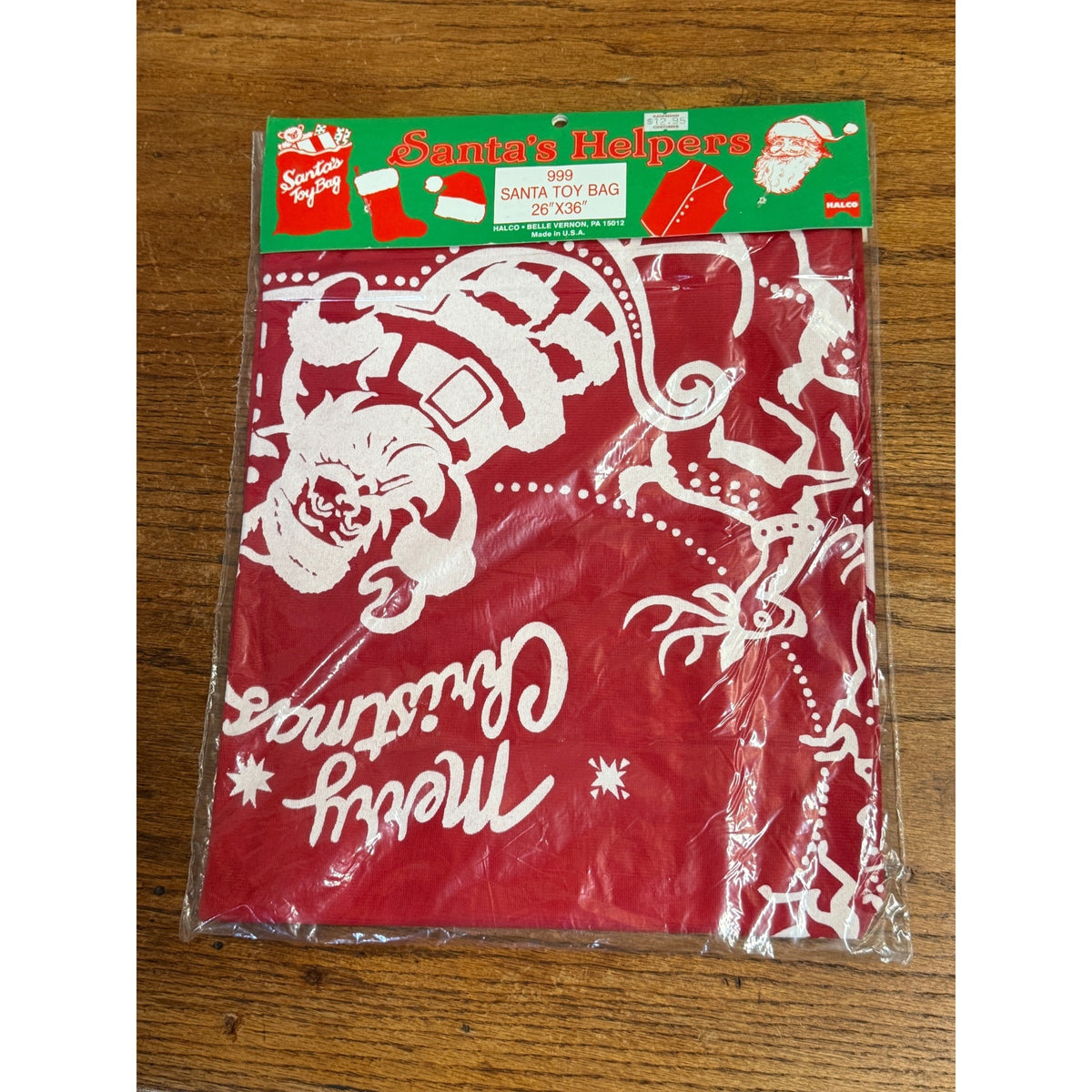 Vintage Christmas Santa Toy Bag - Halco - New in Package!