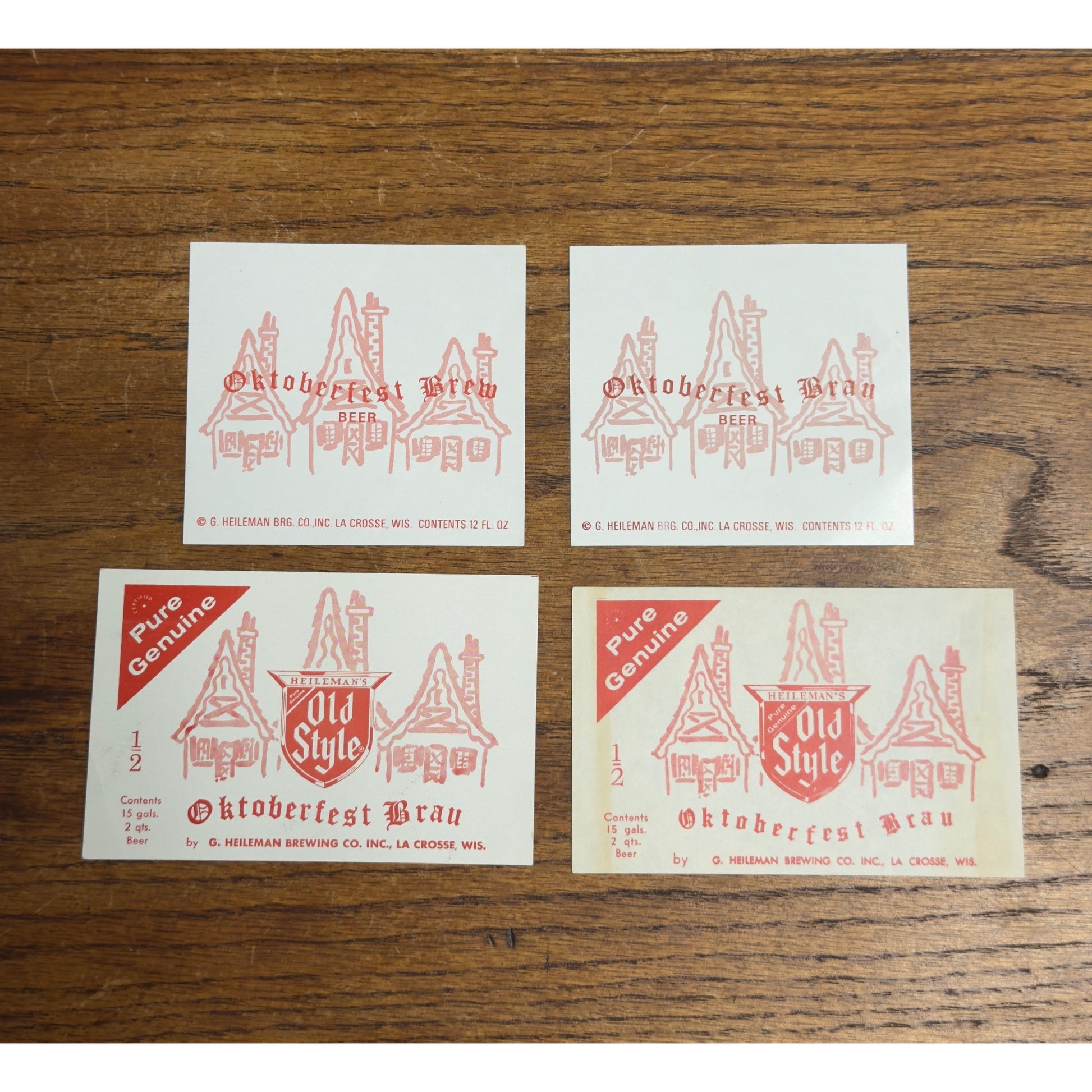 Vintage G. Heileman Brewing Co. Wisconsin Beer Bottle Labels Oktoberfest Brau